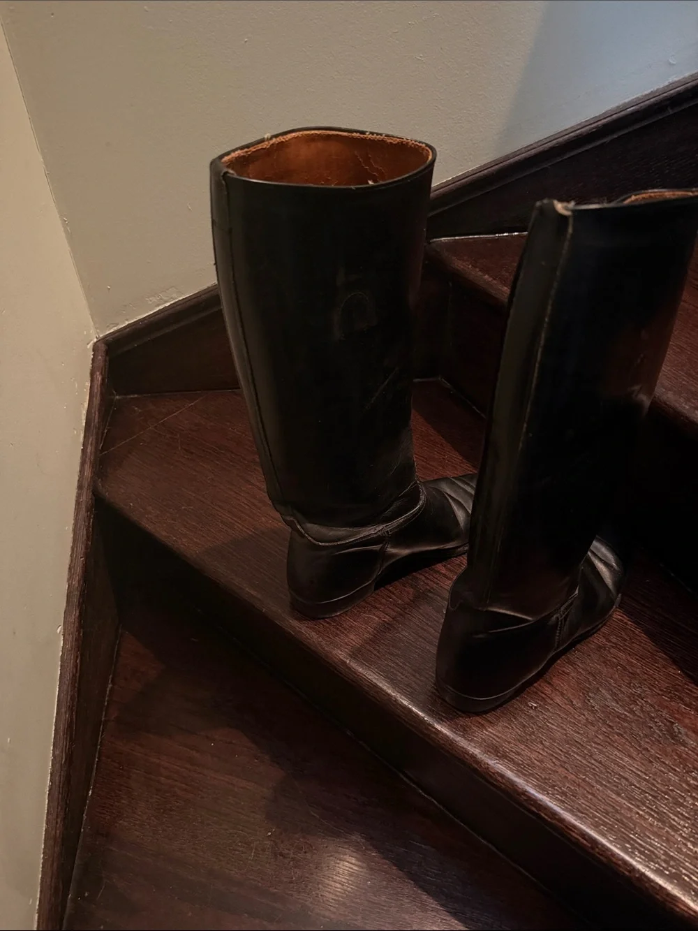 Tall Black Leather Riding Boots